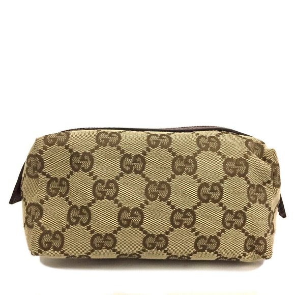 GUCCI GG Logo Canvas Cosmetic Pouch Bag /1E2575 - Picture 4 of 8
